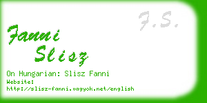 fanni slisz business card
